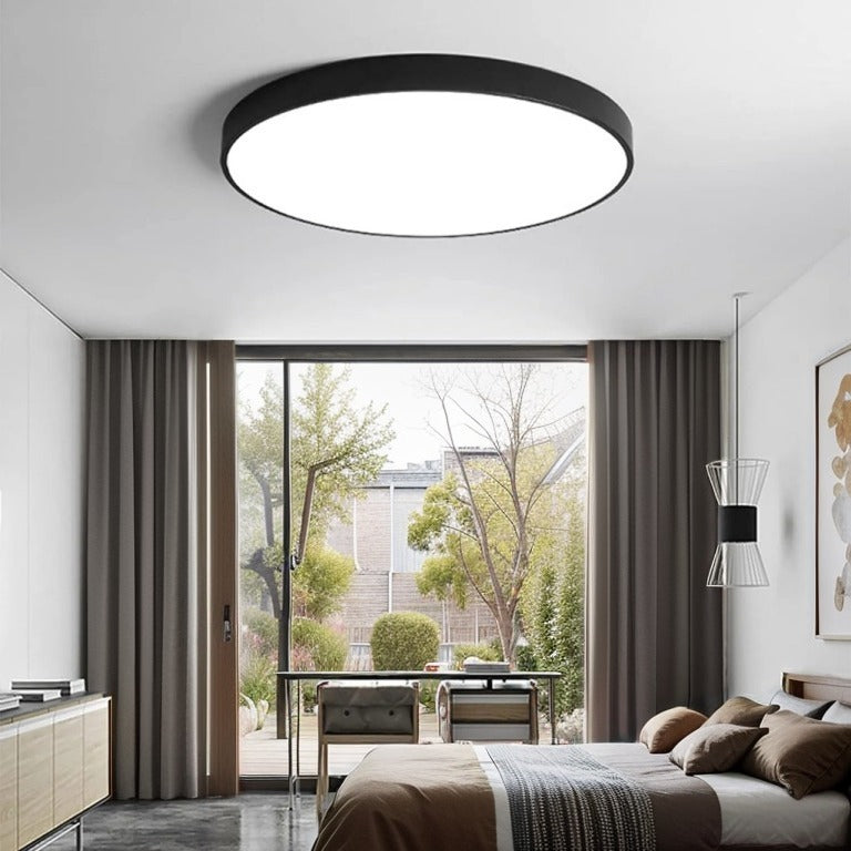 Modern Round Flush Mount Ceiling Light, Energy-Efficient LED Fixture
