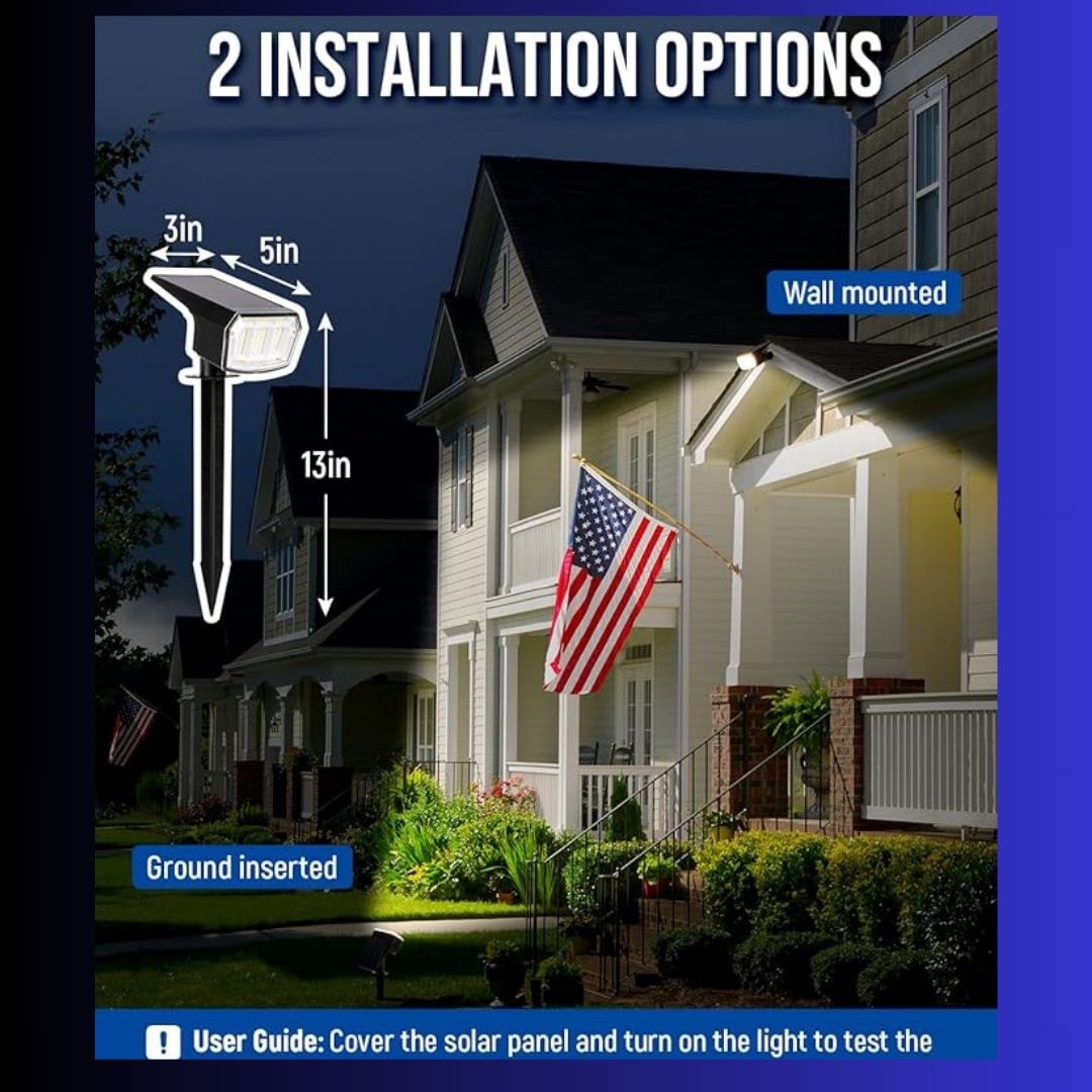 Solar Spot Lights Outdoor Waterproof Cool White LED IP65