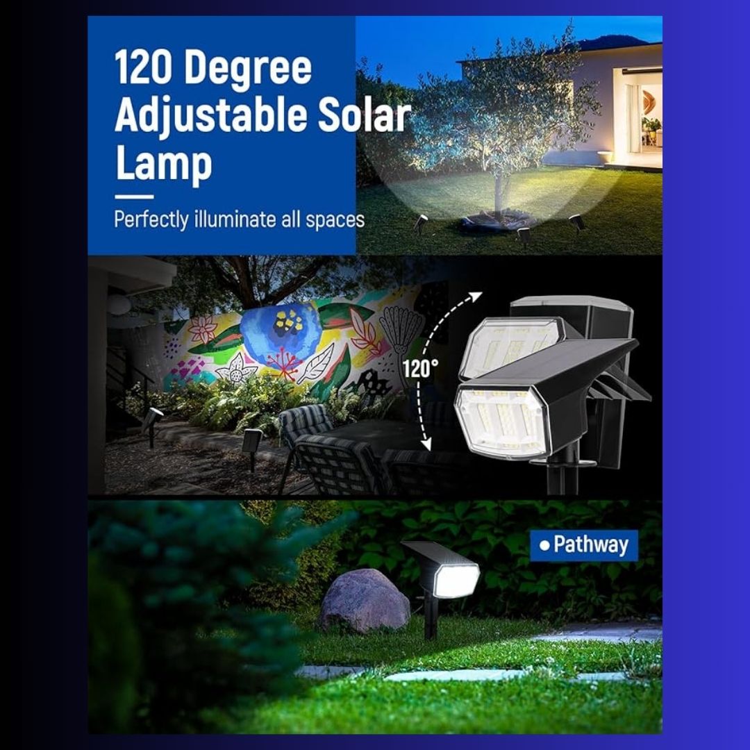 Solar Spot Lights Outdoor Waterproof Cool White LED IP65