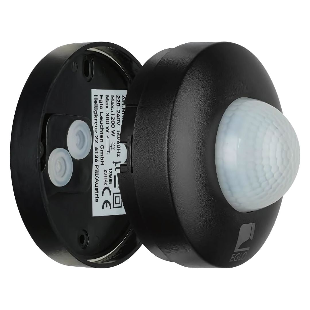 Motion Sensor Light 360 Degree Ceiling Mount IP44 Black Plastic