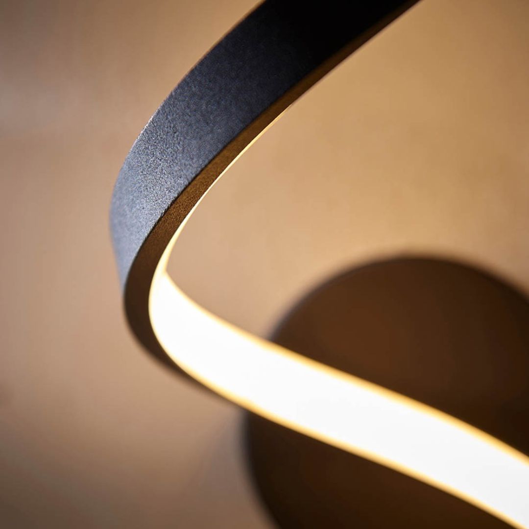 Modern Black LED Wall Light IP44 Aluminium 12W 3000K 520lm
