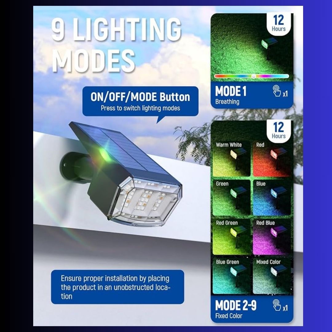 Solar Spot Lights Outdoor Waterproof Cool White LED IP65