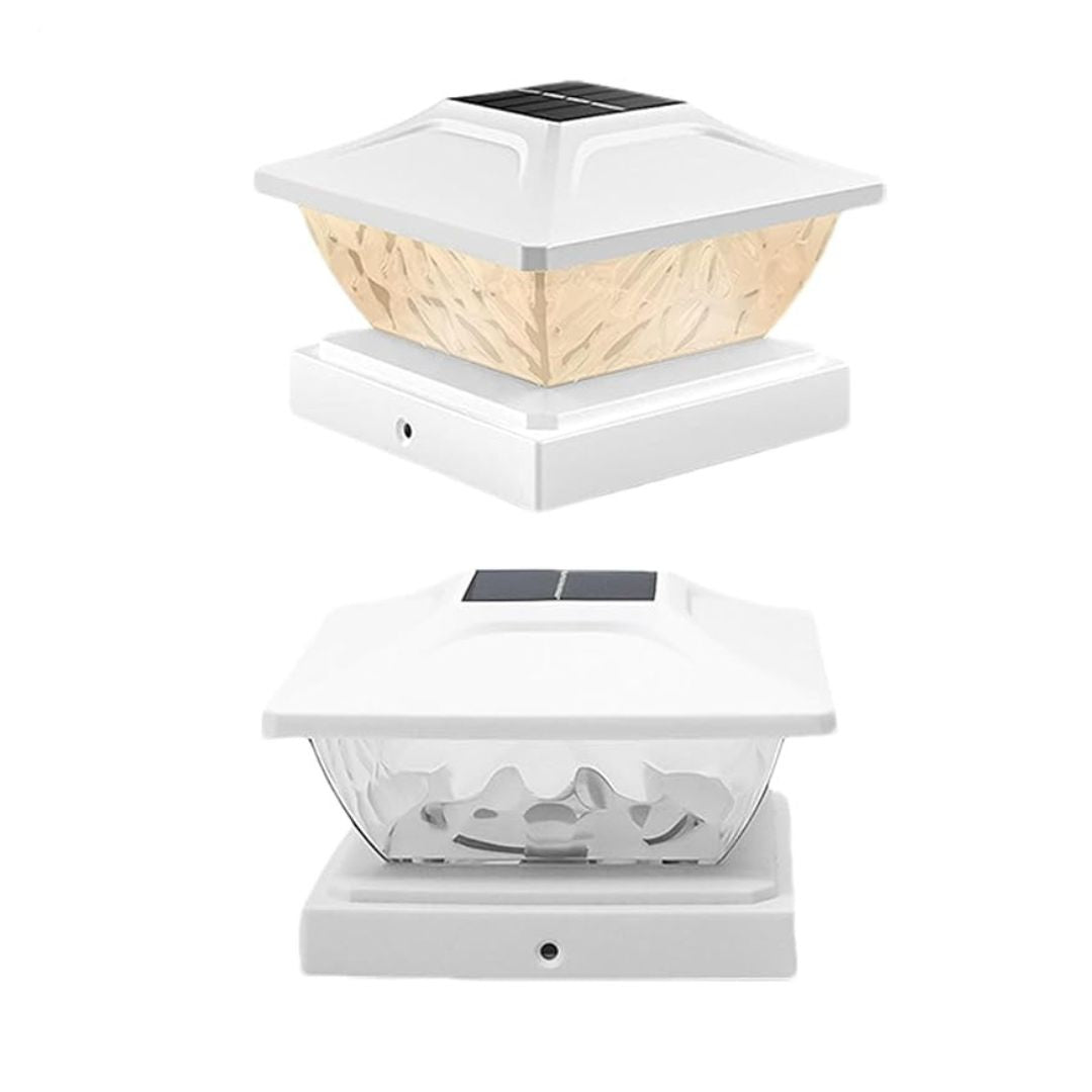 Solar Post Cap Lights Waterproof LED Outdoor Garden Lamps 2 Pack
