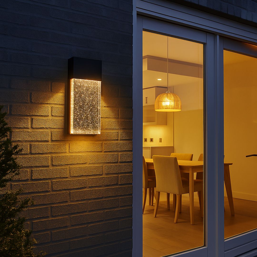 14-Inch Bubble Glass Wall Sconce with CCT Selection – Modern Vertical Design