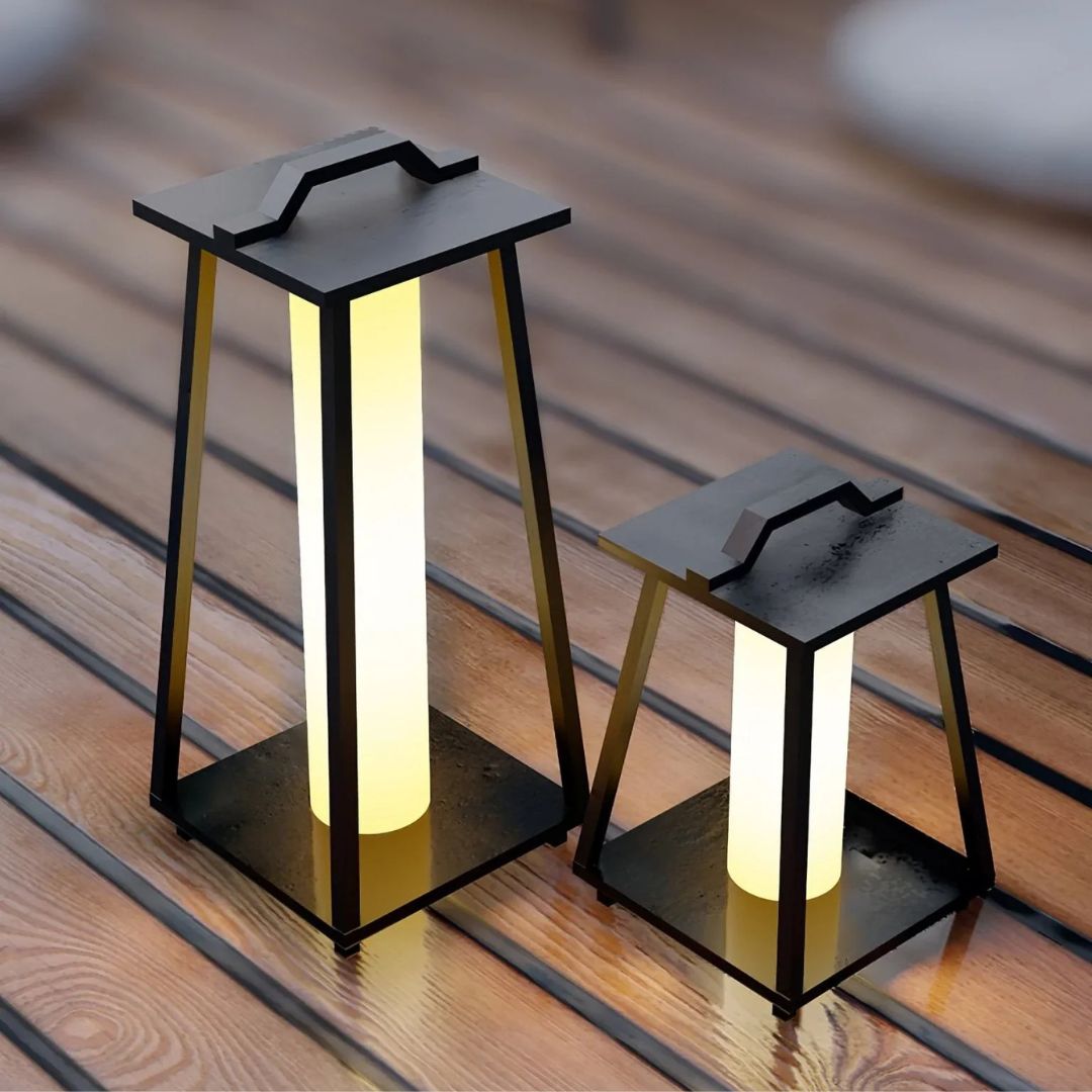 Outdoor LED Lantern Light Stainless Steel Solar Floor Lamp