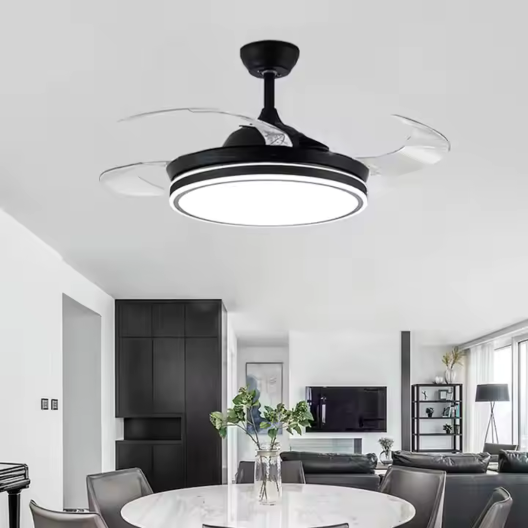 Modern Ceiling Fan with LED Light and Remote Control – 42 Inch Design