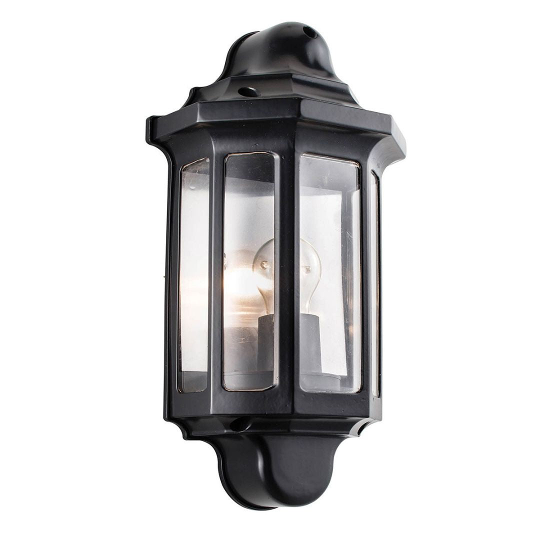 Traditional Outdoor Wall Lantern Light Black IP44 E27 240V 60W