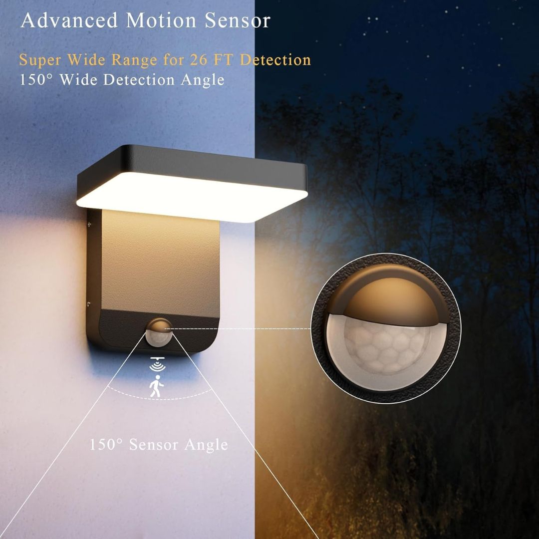Solar-Powered Outdoor Wall Light with Motion Sensor – Modern Design, Cordless