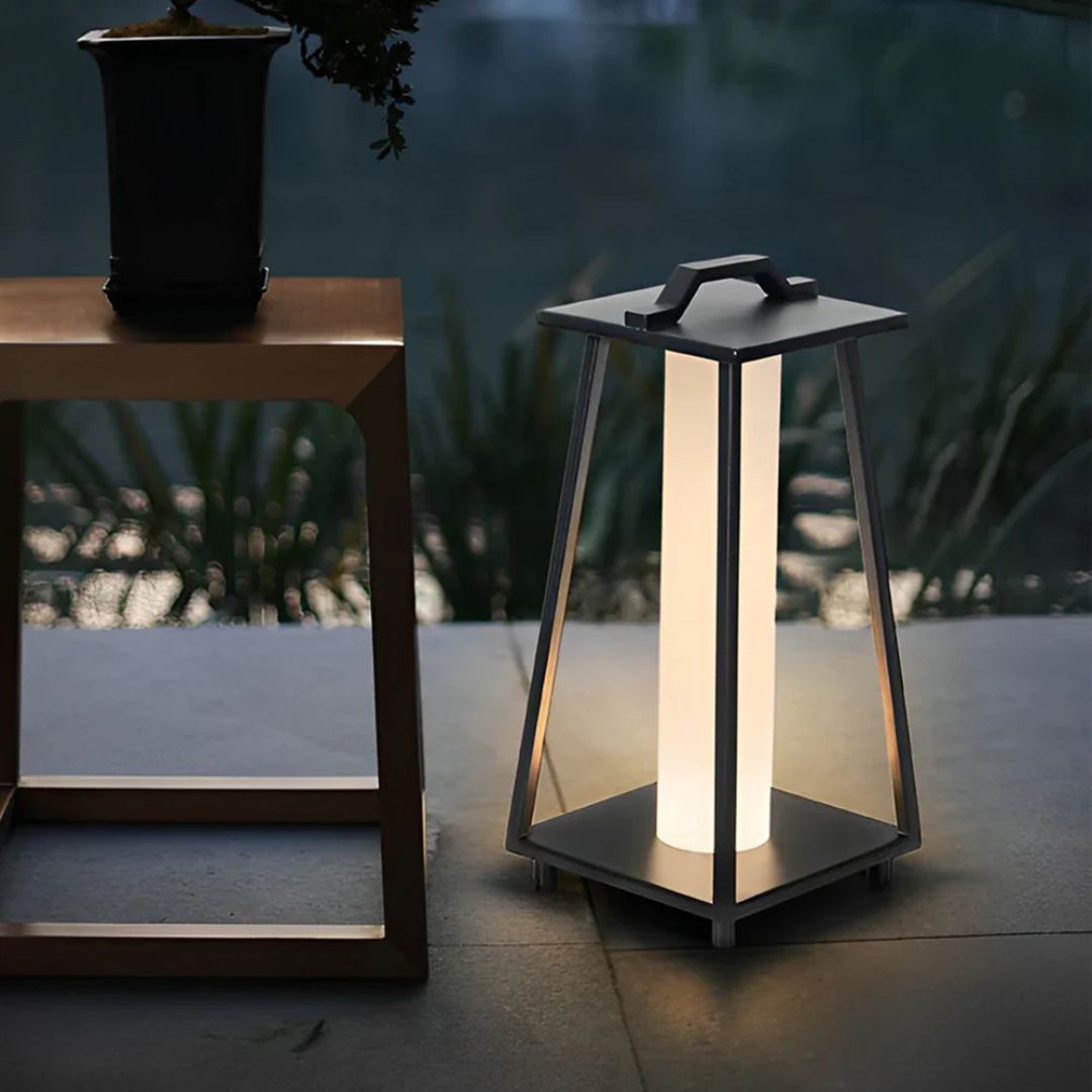Outdoor LED Lantern Light Stainless Steel Solar Floor Lamp