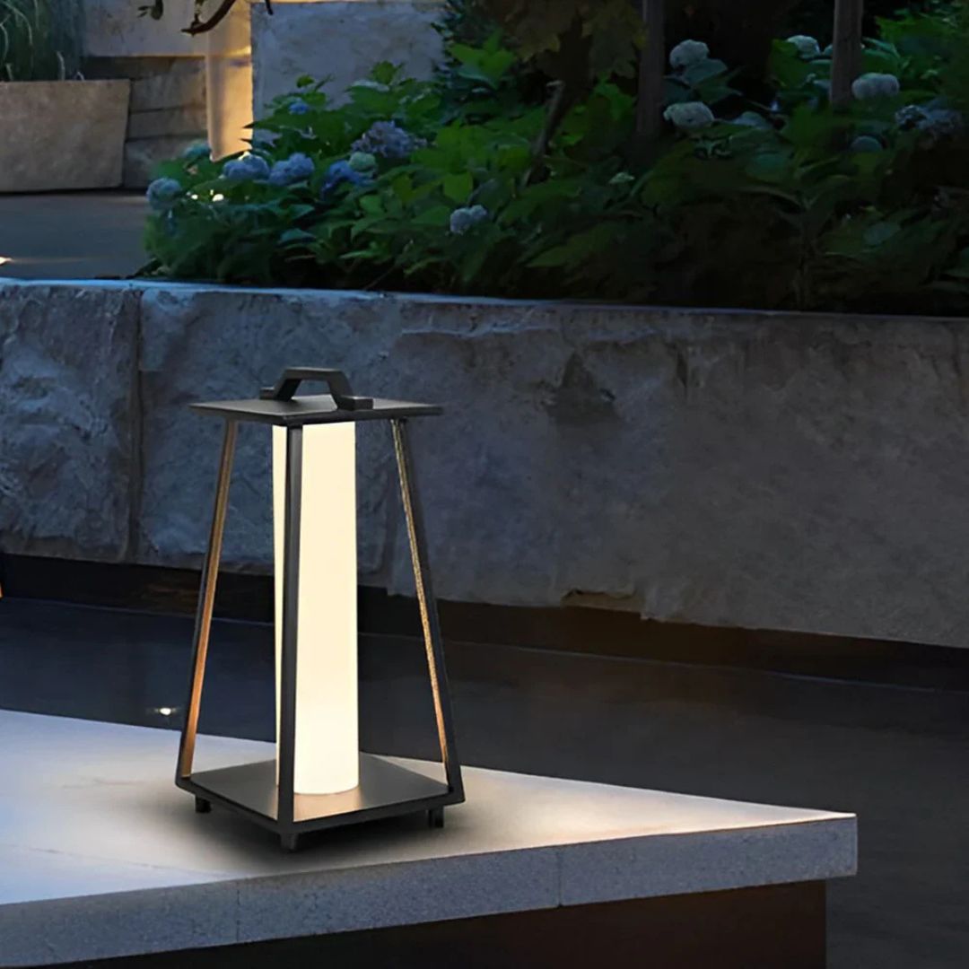 Outdoor LED Lantern Light Stainless Steel Solar Floor Lamp