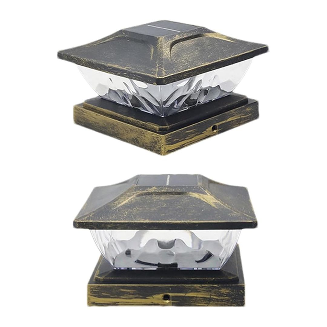 Solar Post Cap Lights Waterproof LED Outdoor Garden Lamps 2 Pack