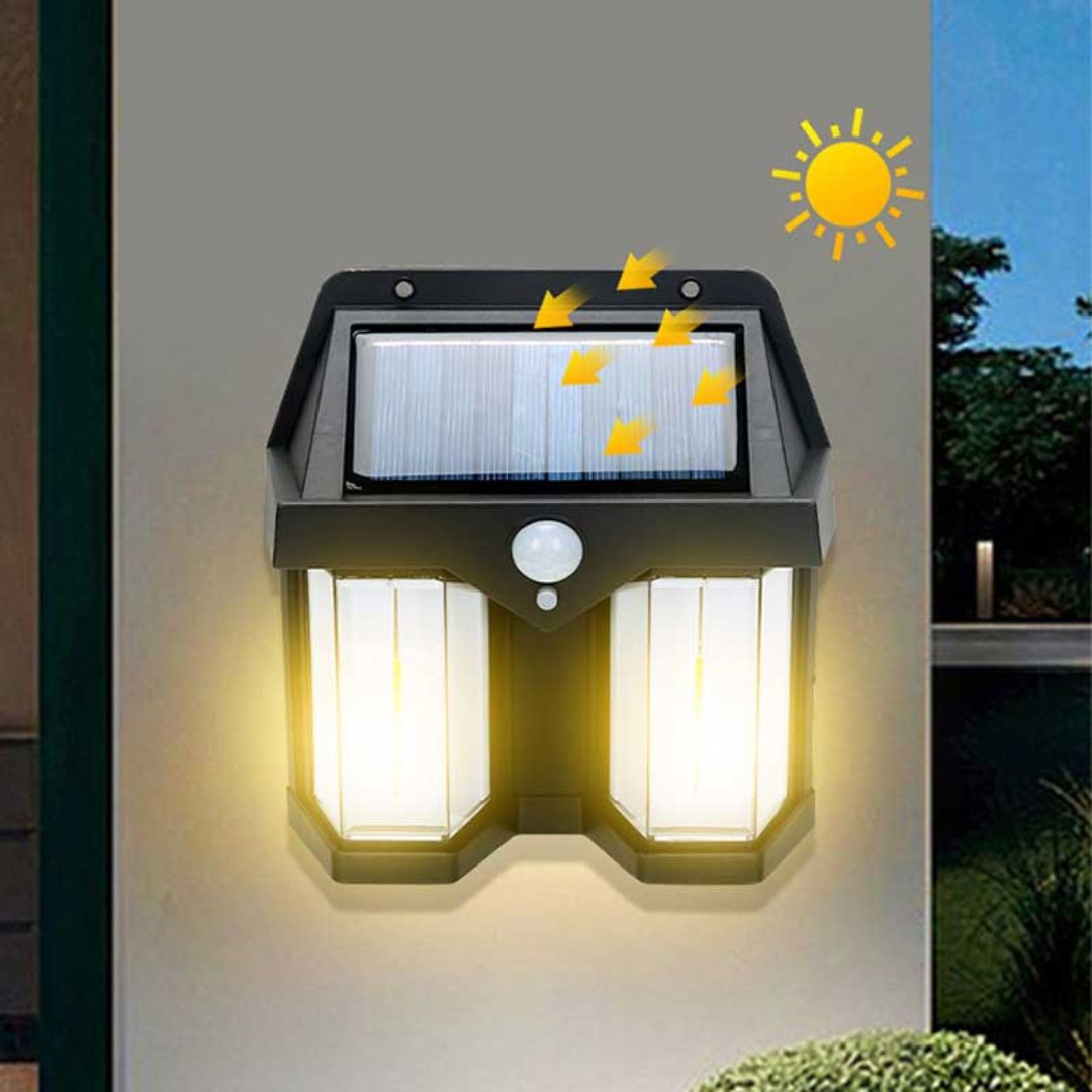 Solar Wall Light Outdoor with Motion Sensor and 3 Lighting Modes
