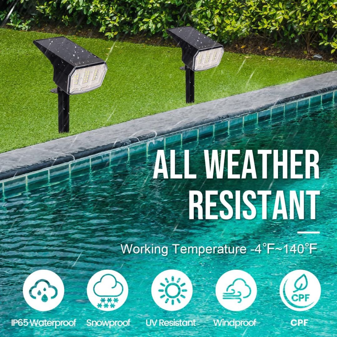 Solar Spot Lights Outdoor Waterproof Cool White LED IP65