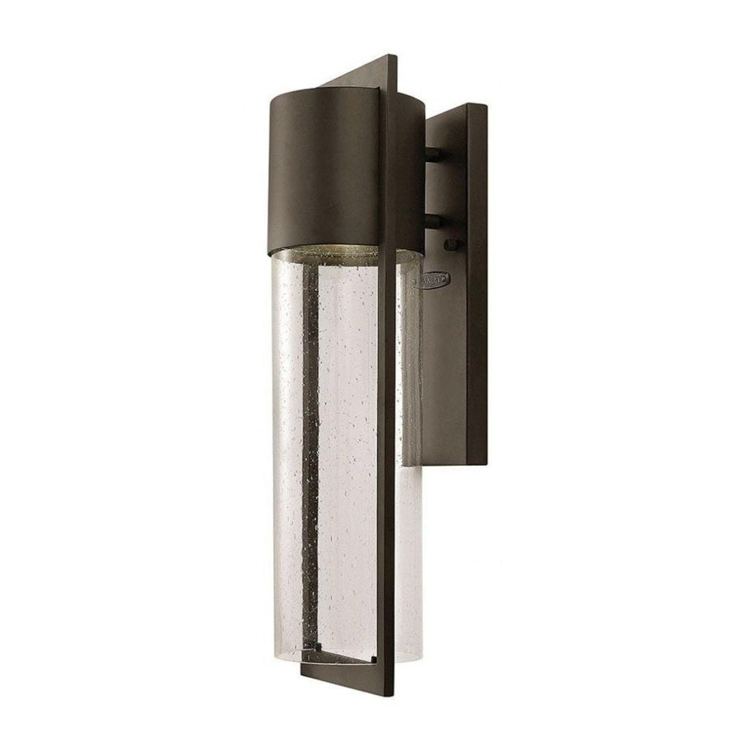 Outdoor Wall Lantern Black Aluminum 20.5in LED Modern Cylinder Light