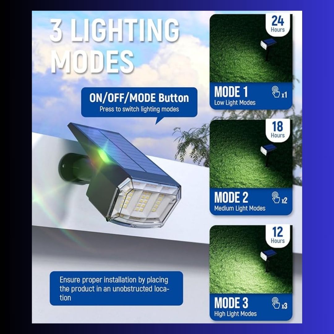Solar Spot Lights Outdoor Waterproof Cool White LED IP65