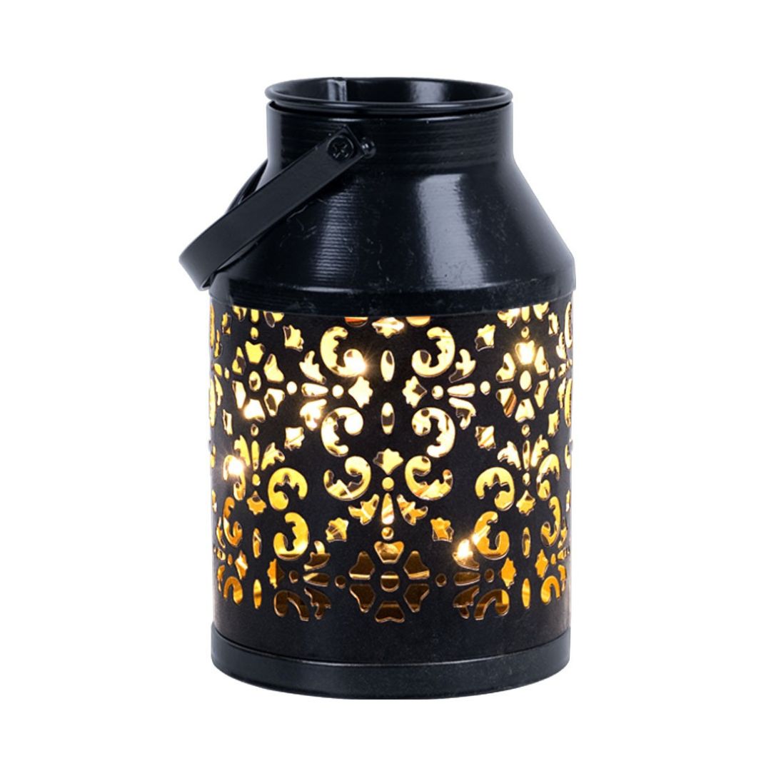 LED Solar Garden Lantern Black Planter Light with Sensor