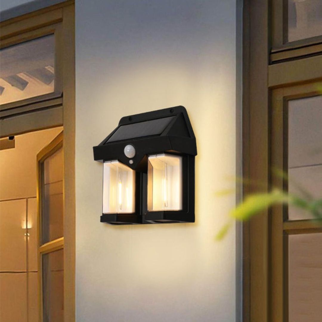 Solar Wall Light Outdoor with Motion Sensor and 3 Lighting Modes