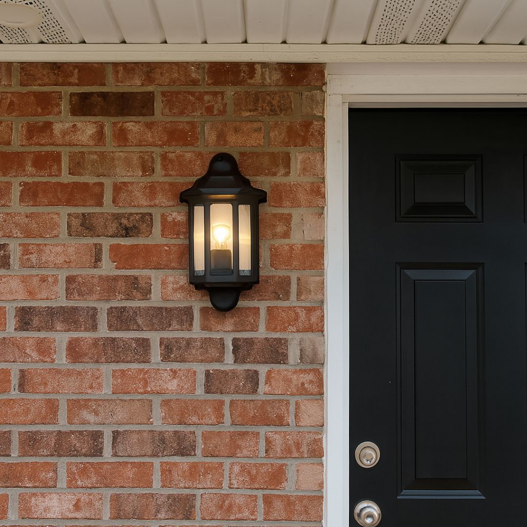 Traditional Outdoor Wall Lantern Light Black IP44 E27 240V 60W