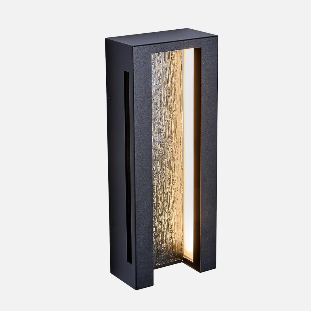 Outdoor Wall Light Waterproof Dimmable LED 1700LM Black Metal Acrylic