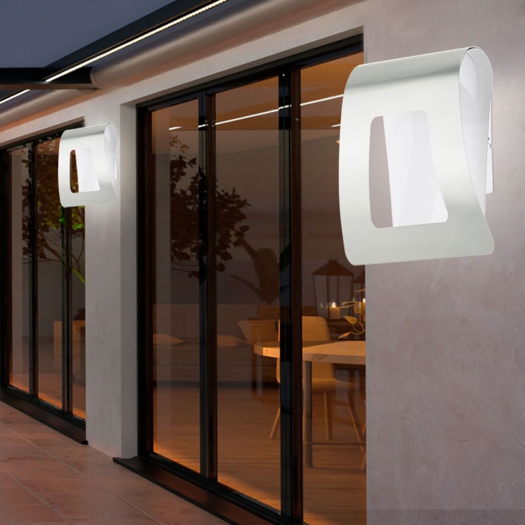 LED Outdoor Wall Lamp Stainless Steel IP44 2xLED Warm White