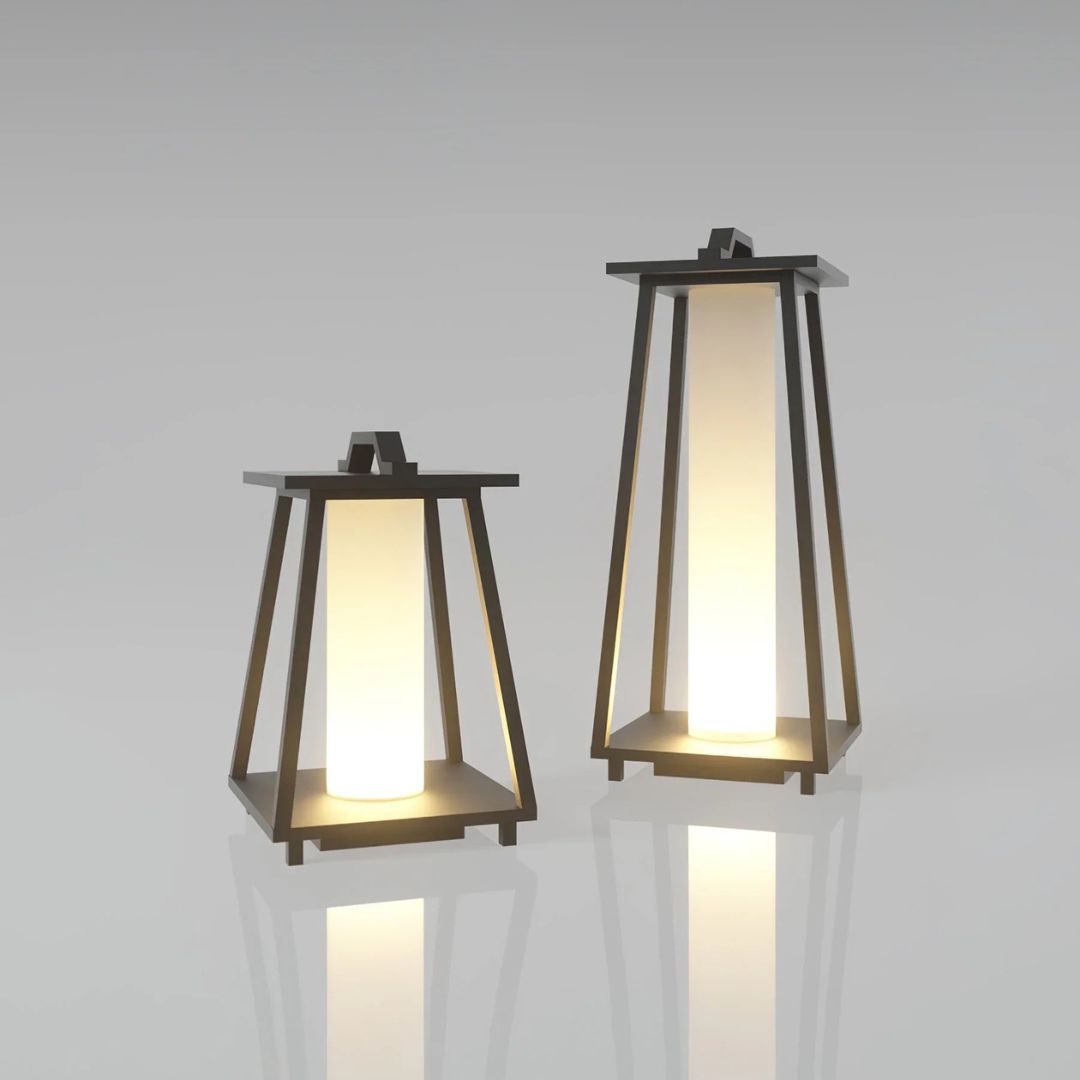 Outdoor LED Lantern Light Stainless Steel Solar Floor Lamp