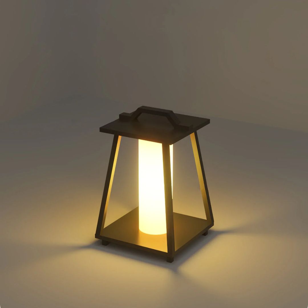 Outdoor LED Lantern Light Stainless Steel Solar Floor Lamp