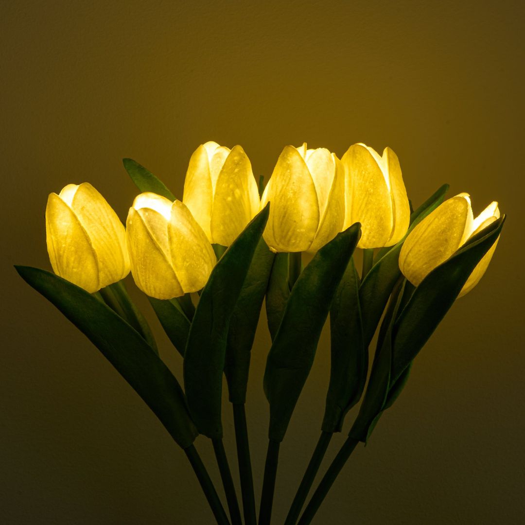 LED Tulip Flower Light for Home Decor - Realistic Design, Battery Powered