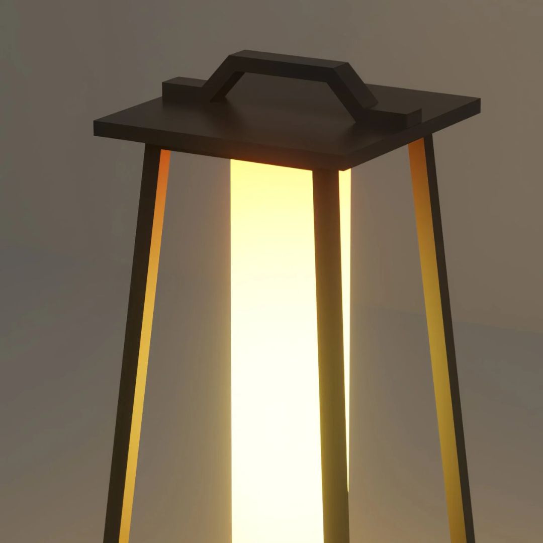 Outdoor LED Lantern Light Stainless Steel Solar Floor Lamp