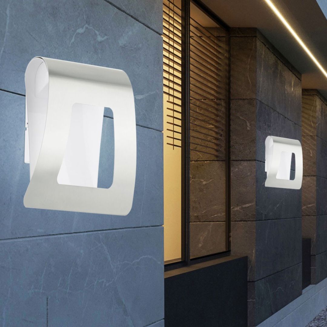 LED Outdoor Wall Lamp Stainless Steel IP44 2xLED Warm White