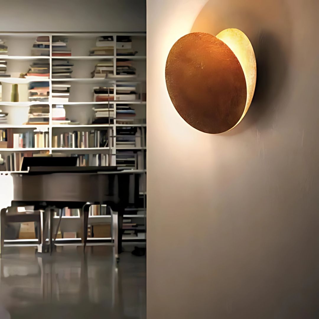 Gold Eclipse LED Wall Lamp – Modern Rotating Wall Light
