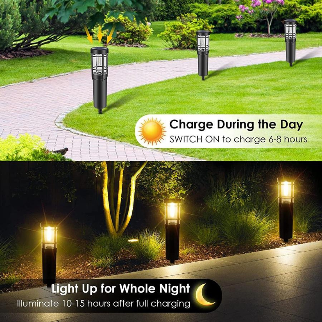 Solar Pathway Lights – Waterproof, 14h, Auto On/Off