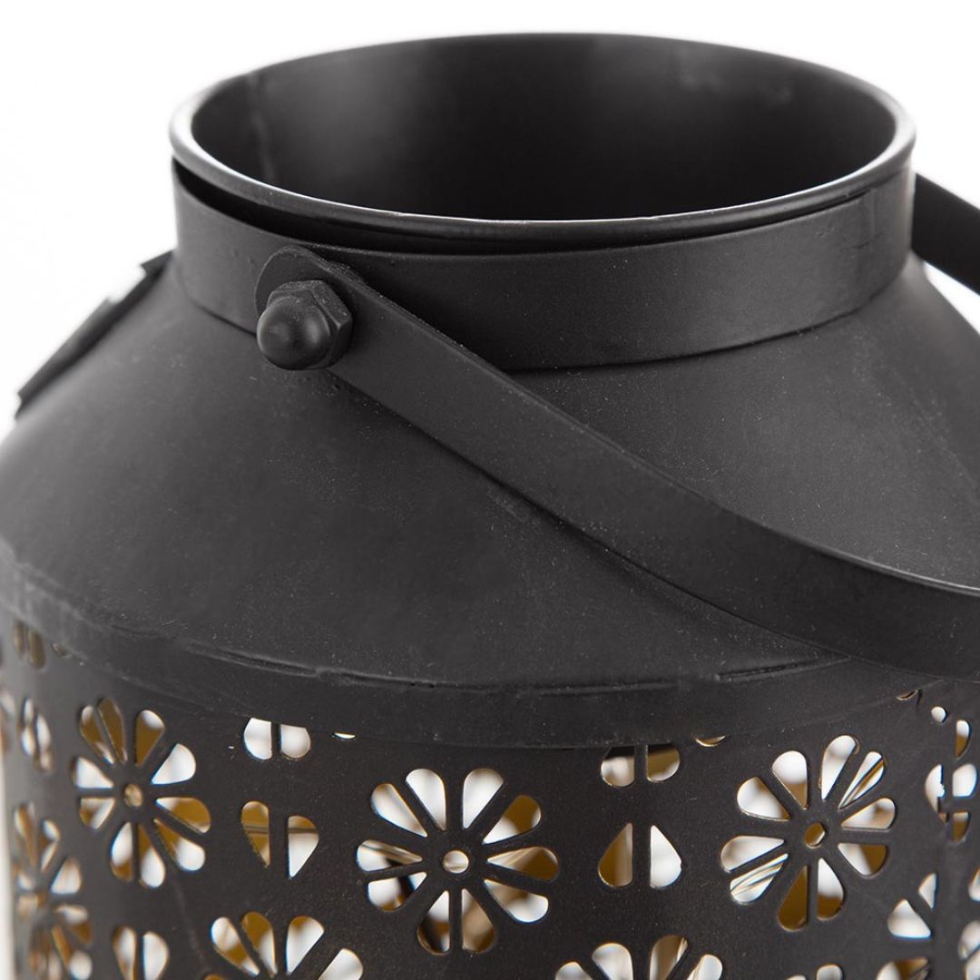 LED Solar Garden Lantern Black Planter Light with Sensor