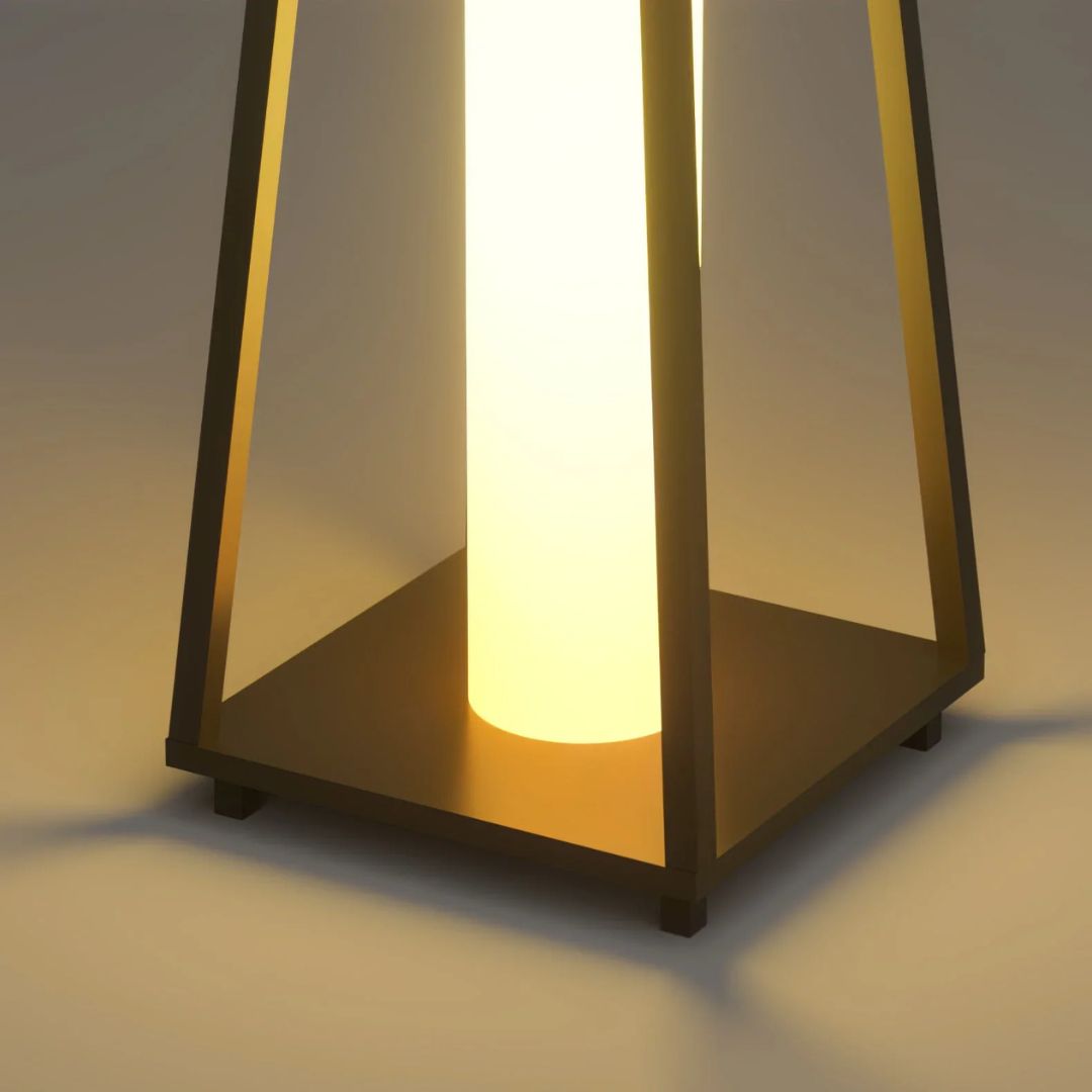 Outdoor LED Lantern Light Stainless Steel Solar Floor Lamp