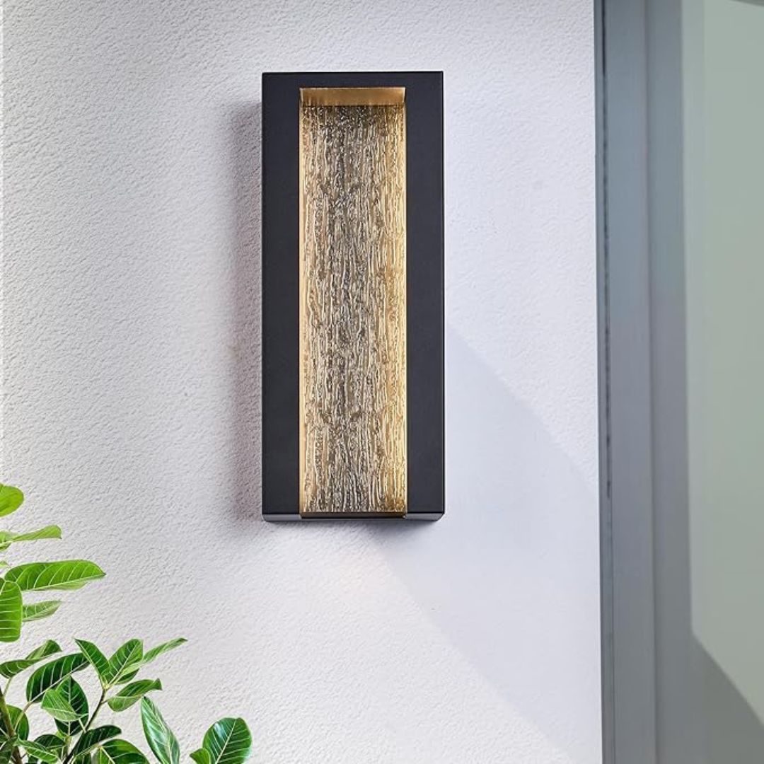 Outdoor Wall Light Waterproof Dimmable LED 1700LM Black Metal Acrylic