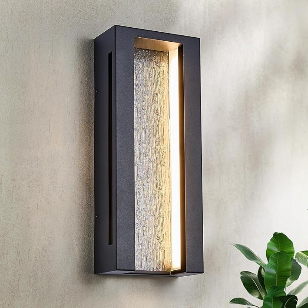 Outdoor Wall Light Waterproof Dimmable LED 1700LM Black Metal Acrylic