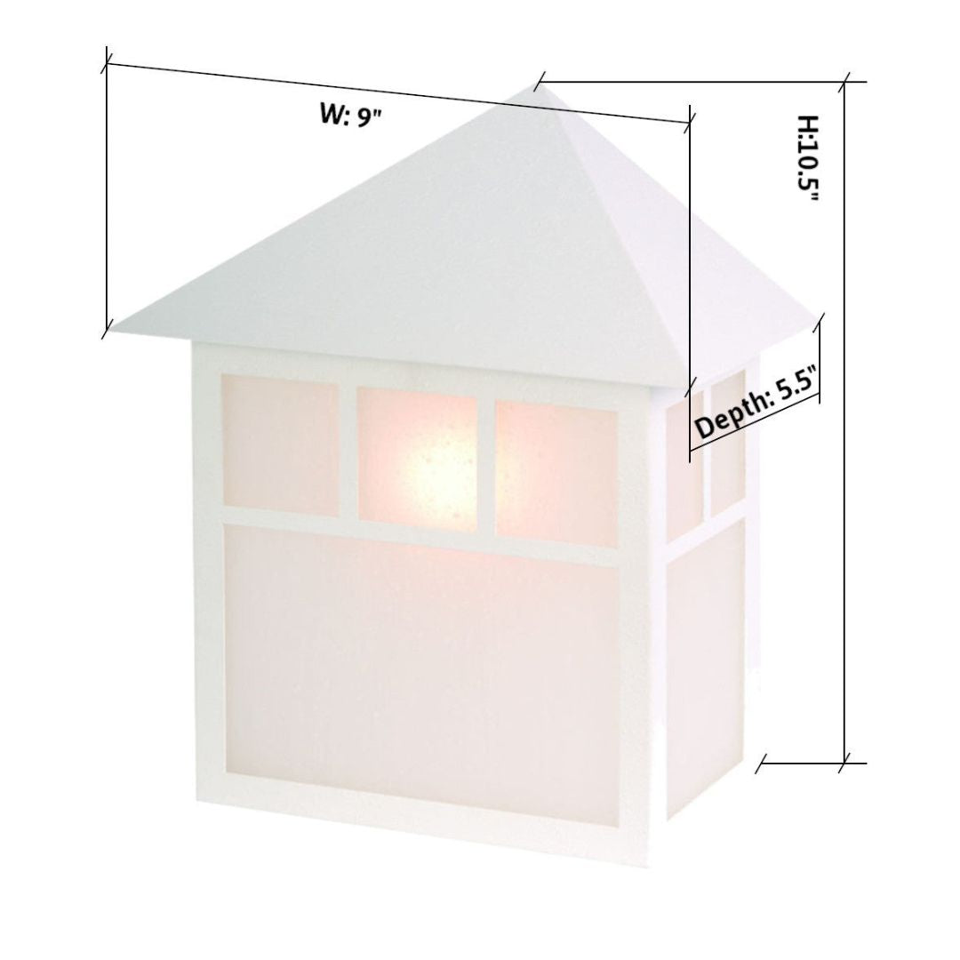 Outdoor Wall Light Textured White 11in Pocket Lantern Frosted Glass
