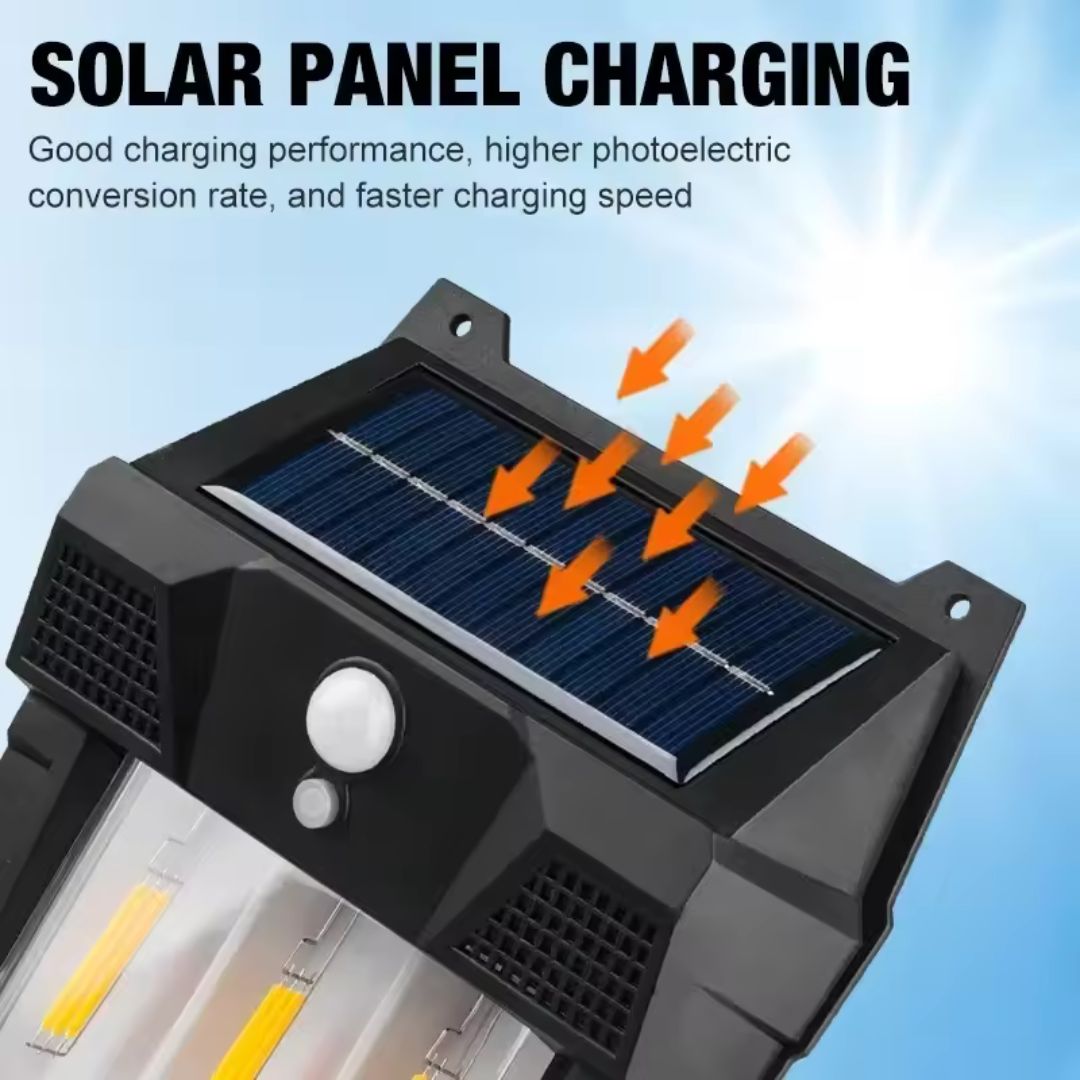 Solar Wall Lamp Outdoor 2-Pack with Motion Sensor and IP65 Rating