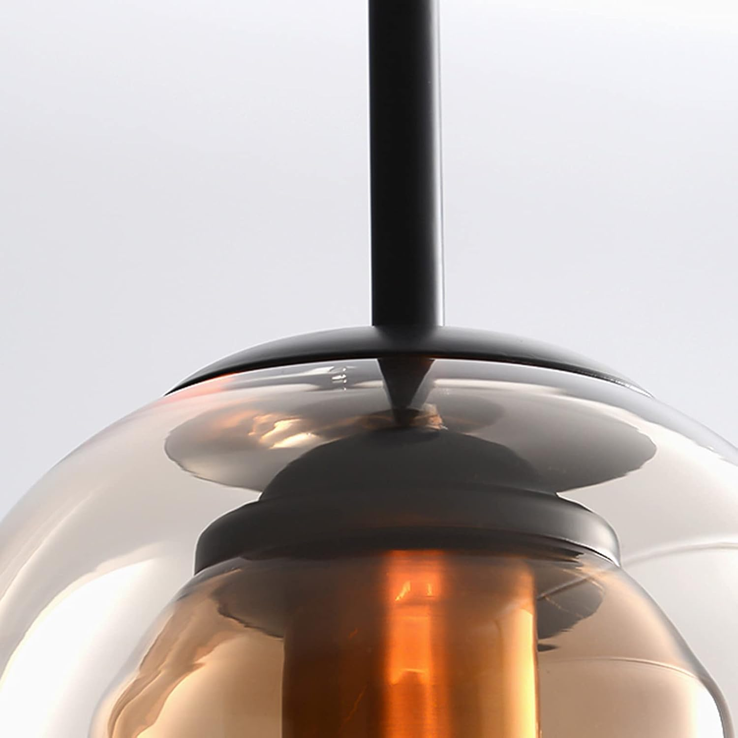Glass Pendant Light – Modern, Double Layer, Iron & Glass