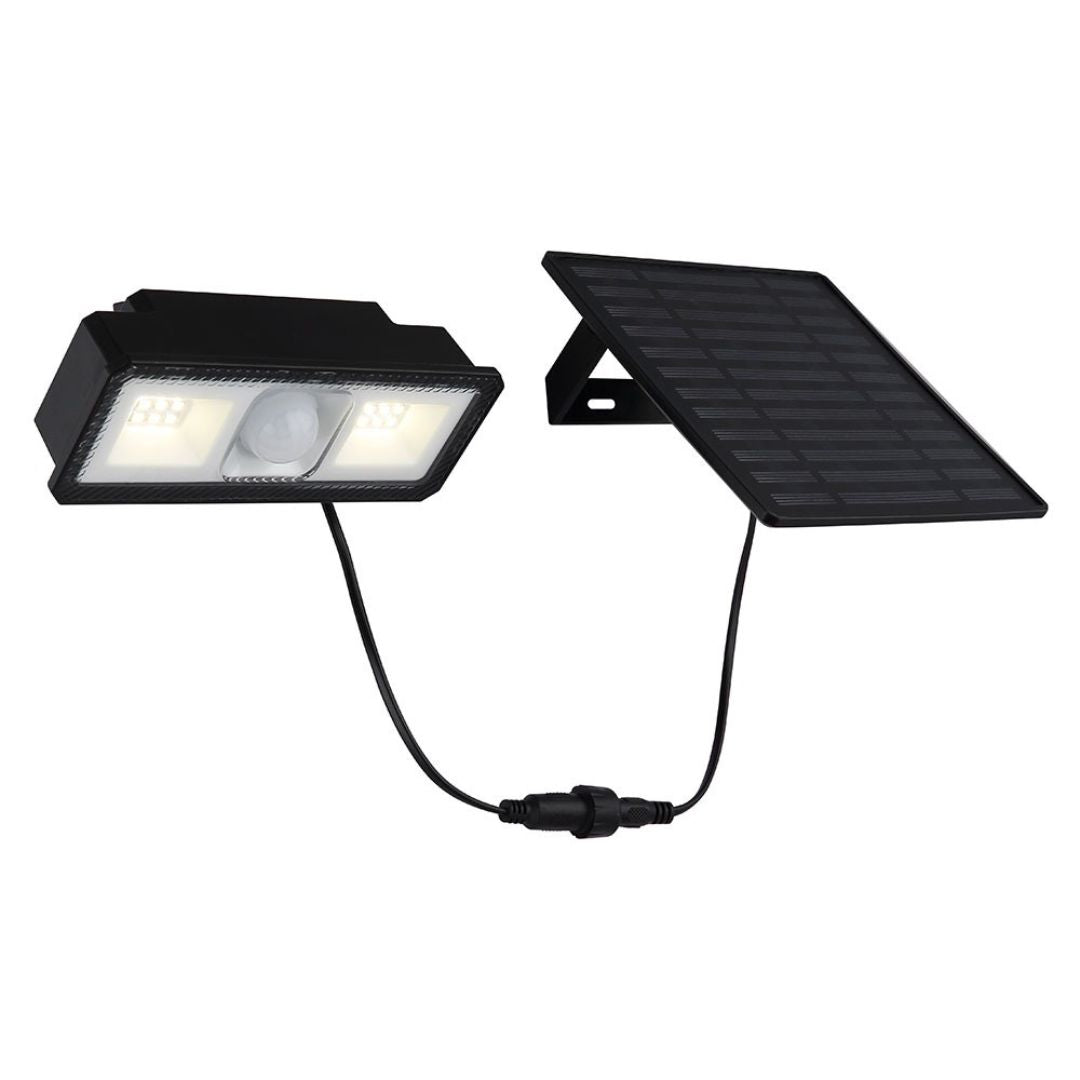 LED Solar Wall Light with Motion Sensor IP65 500lm Black