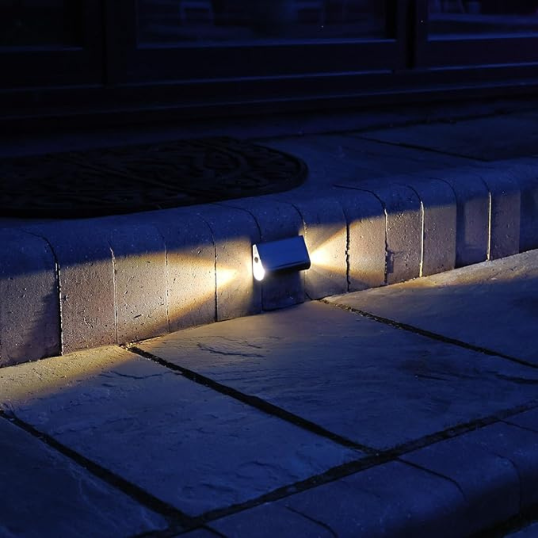 Solar Step Lights Outdoor LED Dual Beam IP54 Wall Mount 3 Pack