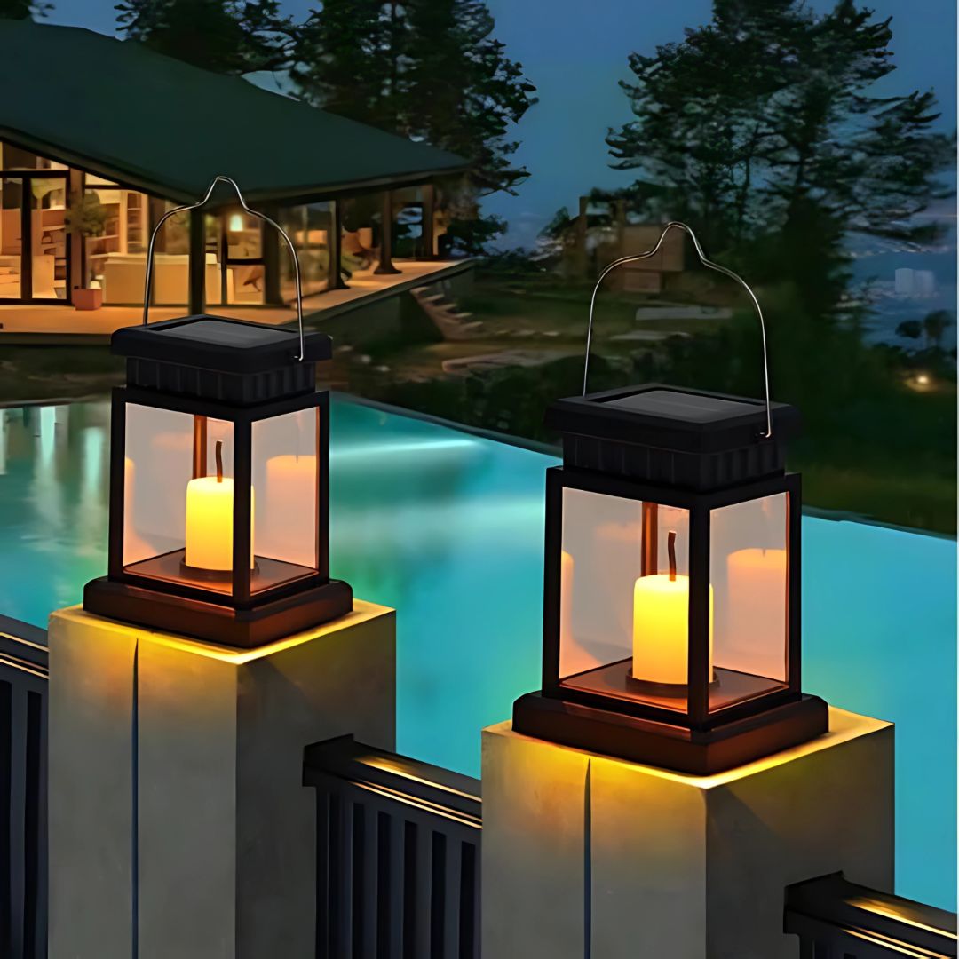 Outdoor Solar LED Lantern Warm White Waterproof Hanging Light