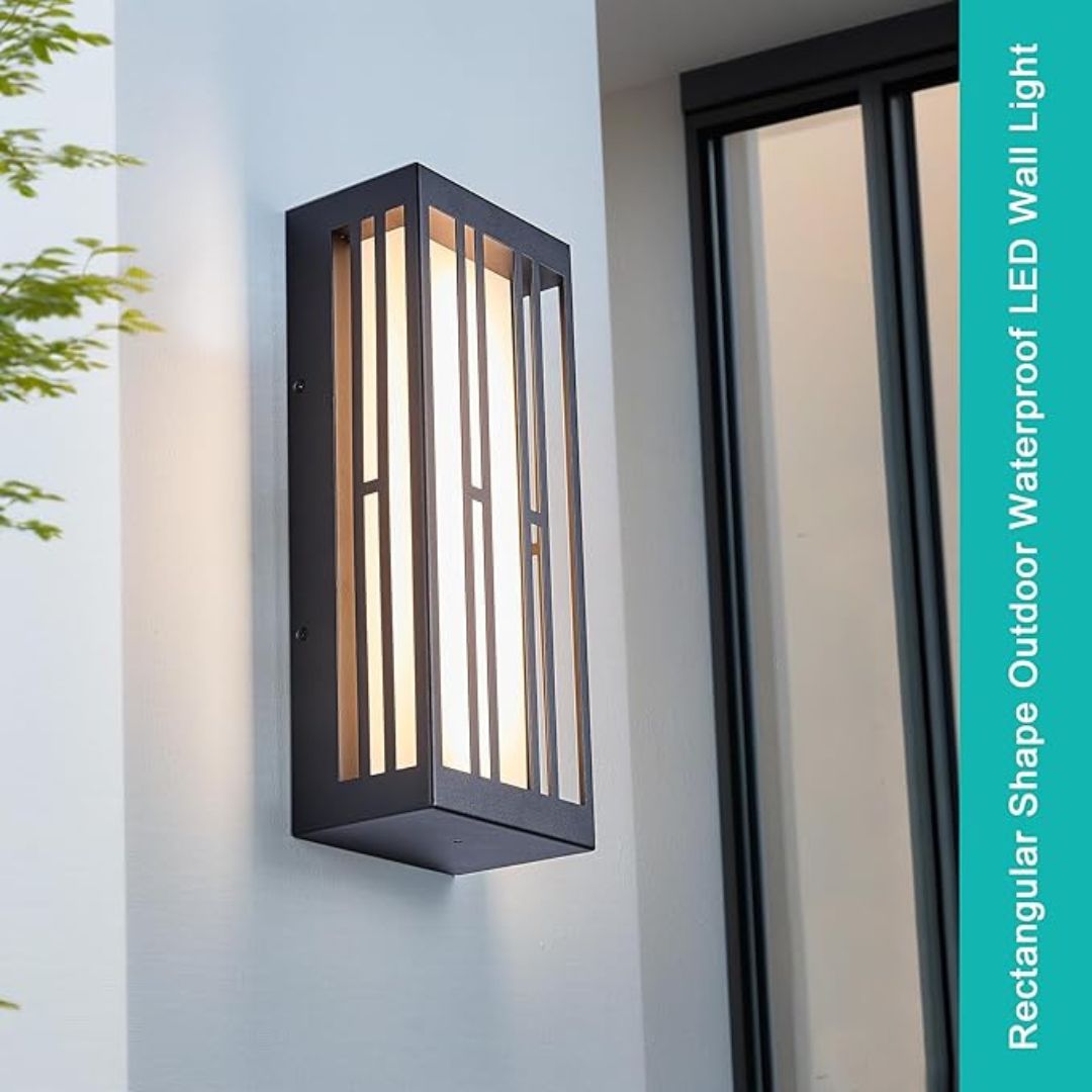 Outdoor Wall Light Waterproof Dimmable LED 1700LM Black Metal Acrylic