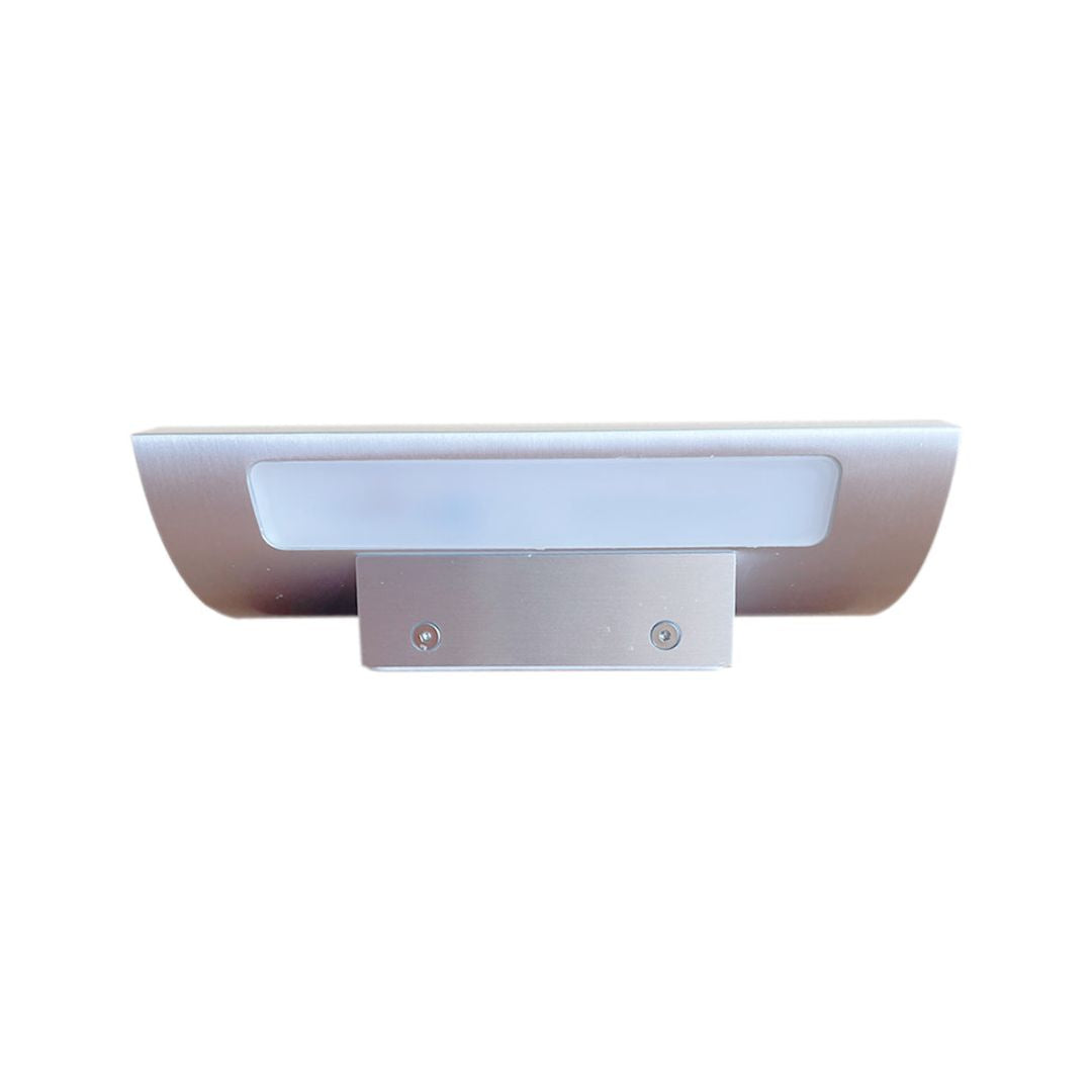 LED Outdoor Wall Sconce Light Satin Aluminum 5in 2-Light Dimmable