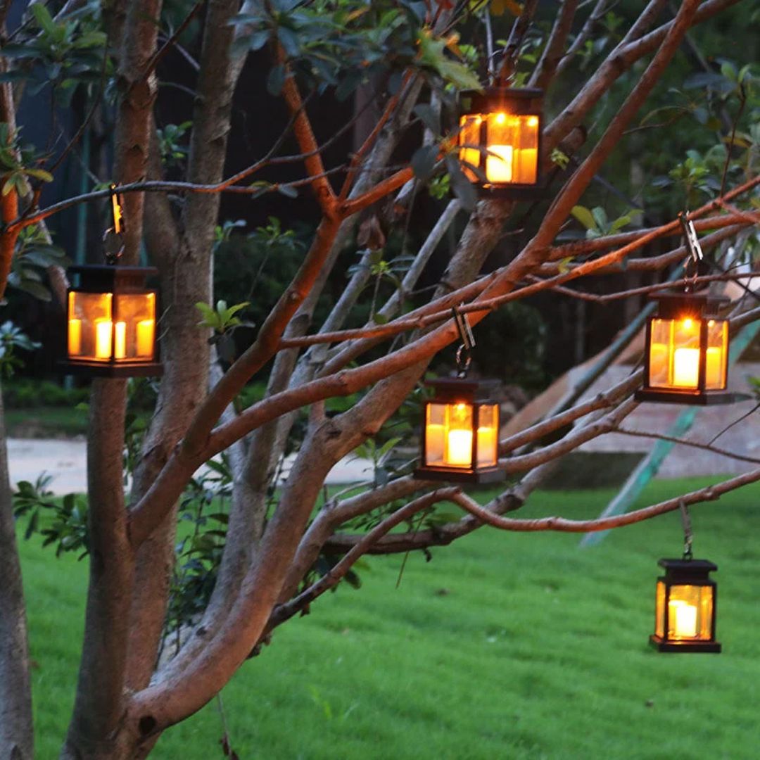 Outdoor Solar LED Lantern Warm White Waterproof Hanging Light