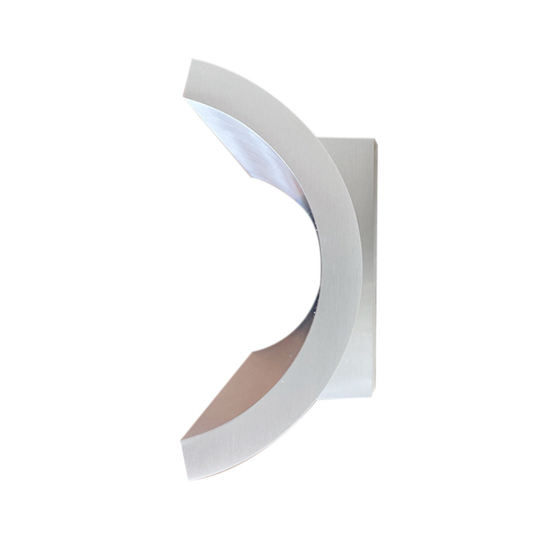 LED Outdoor Wall Sconce Light Satin Aluminum 5in 2-Light Dimmable