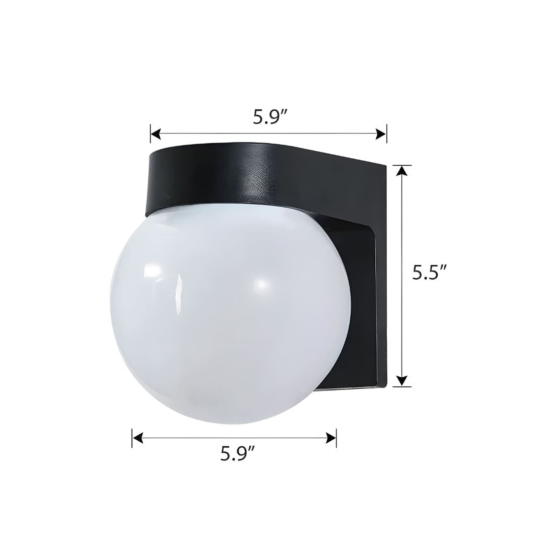 IP65 Waterproof Globe Lighting Fixture – Modern Wall Light for Outdoor Use