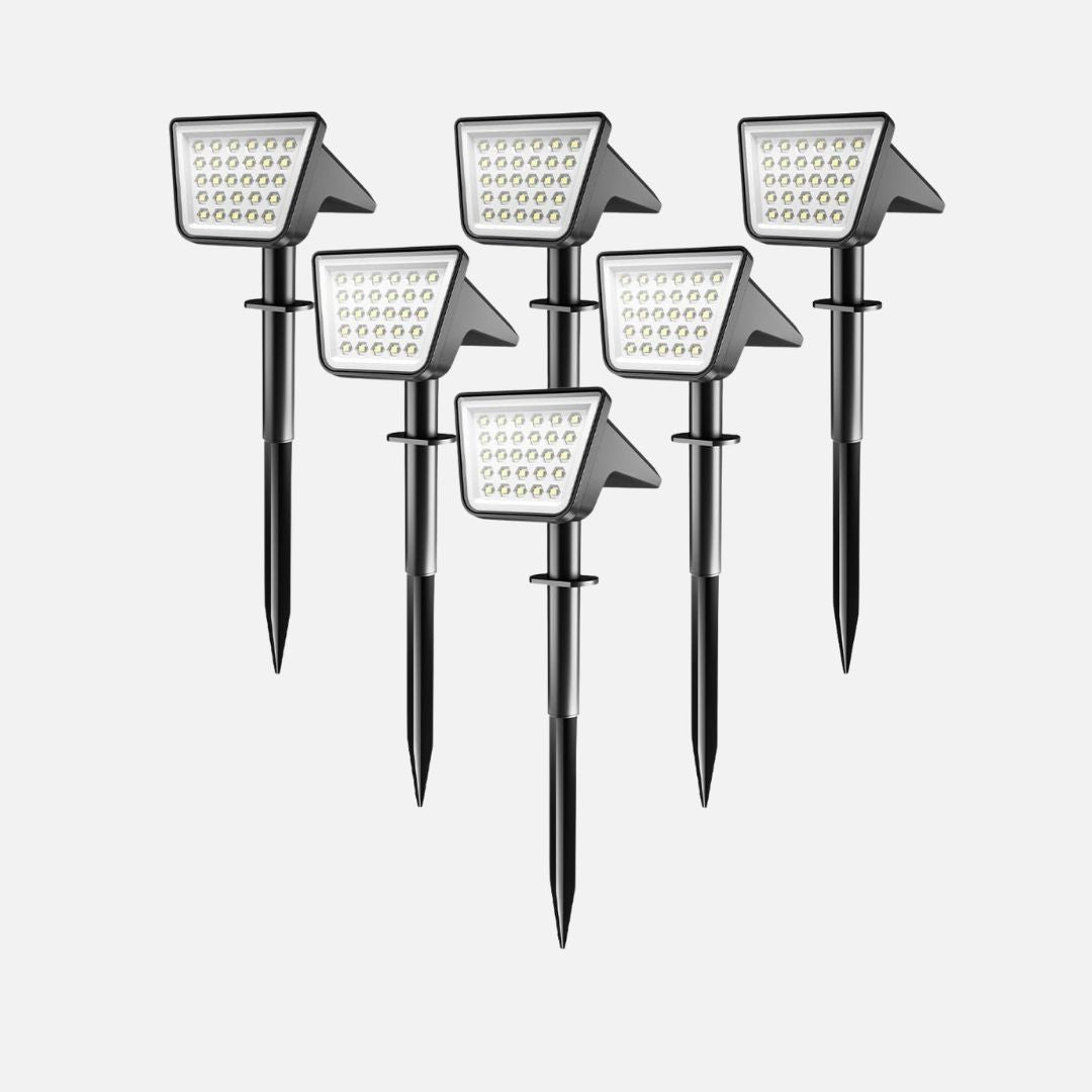 Solar Spot Lights Outdoor 28 LED 7500K Waterproof Landscape Lamps