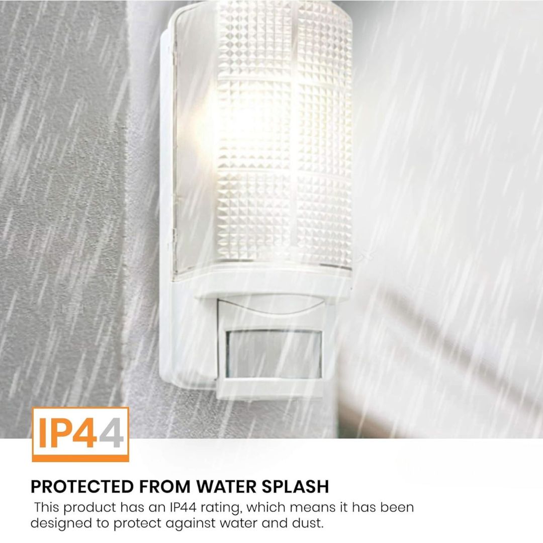 Outdoor Motion Sensor Wall Light IP44 Black PIR LED Compatible