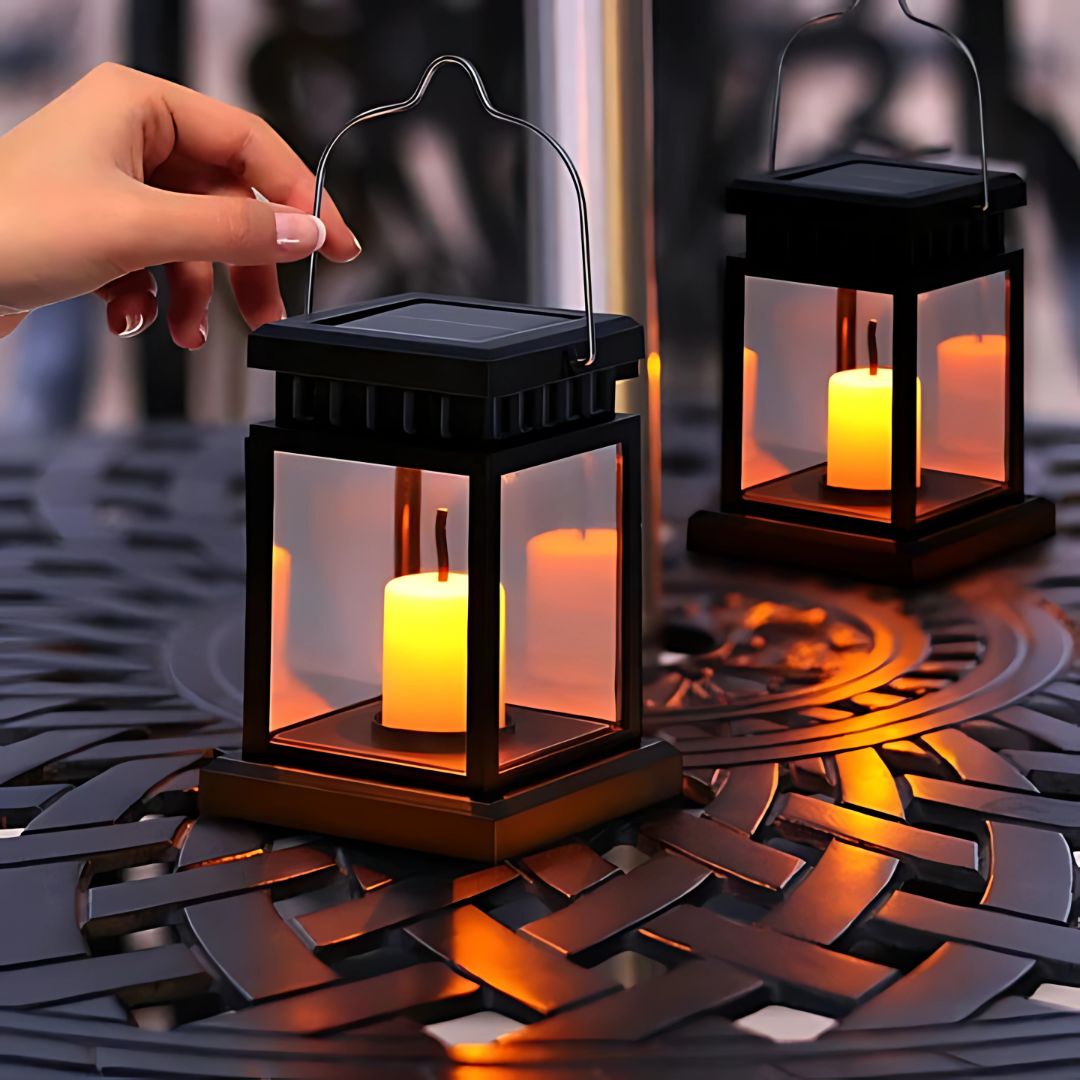 Outdoor Solar LED Lantern Warm White Waterproof Hanging Light