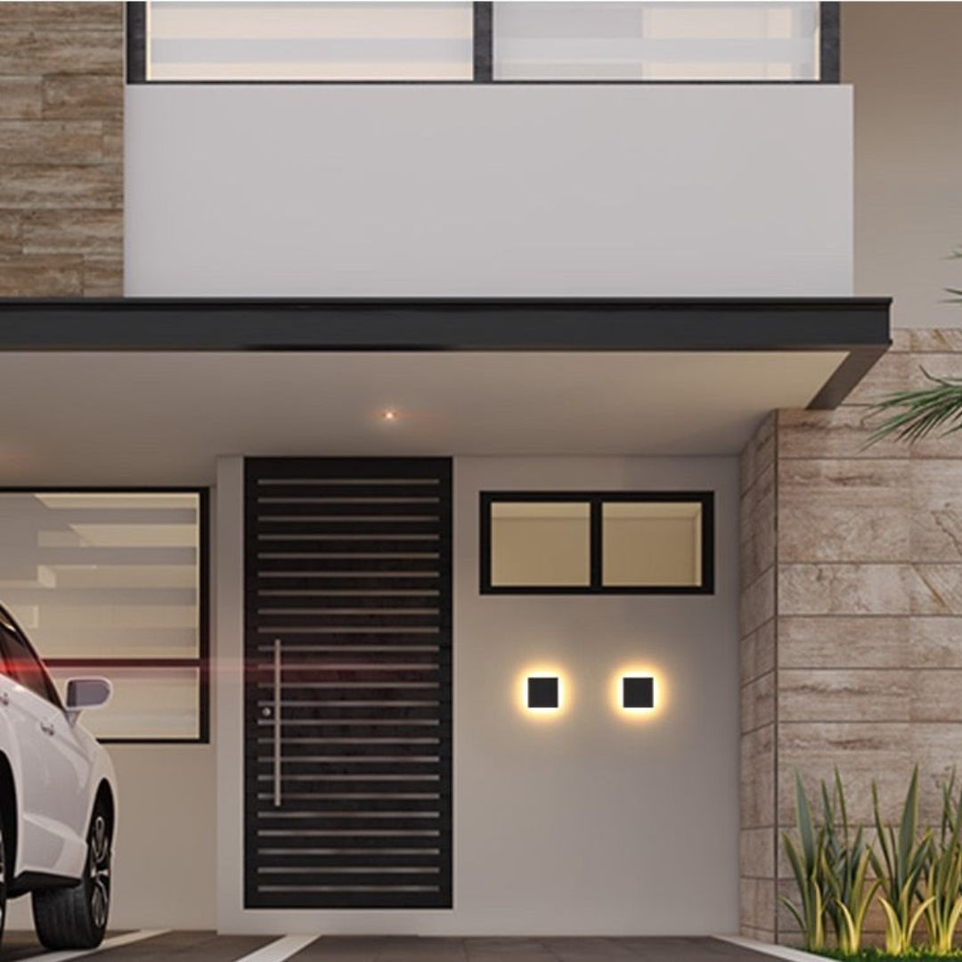 Outdoor Waterproof LED Wall Light in Black Aluminum – 12W IP Rated